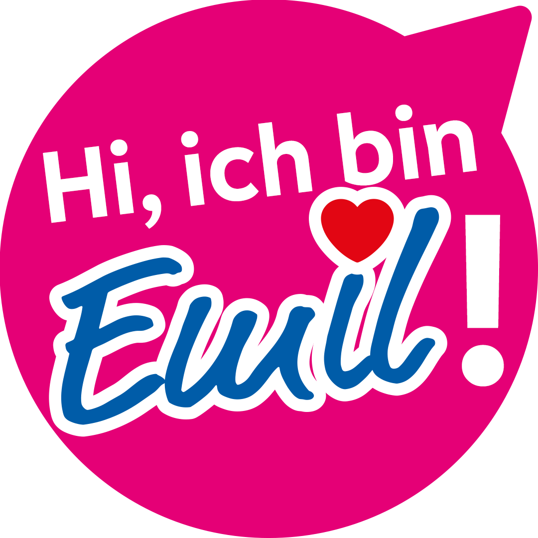 pinke Sprechblase - Hi, ich bin Emil!
